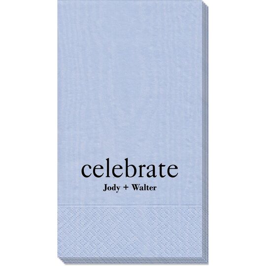 Big Word Celebrate Moire Guest Towels